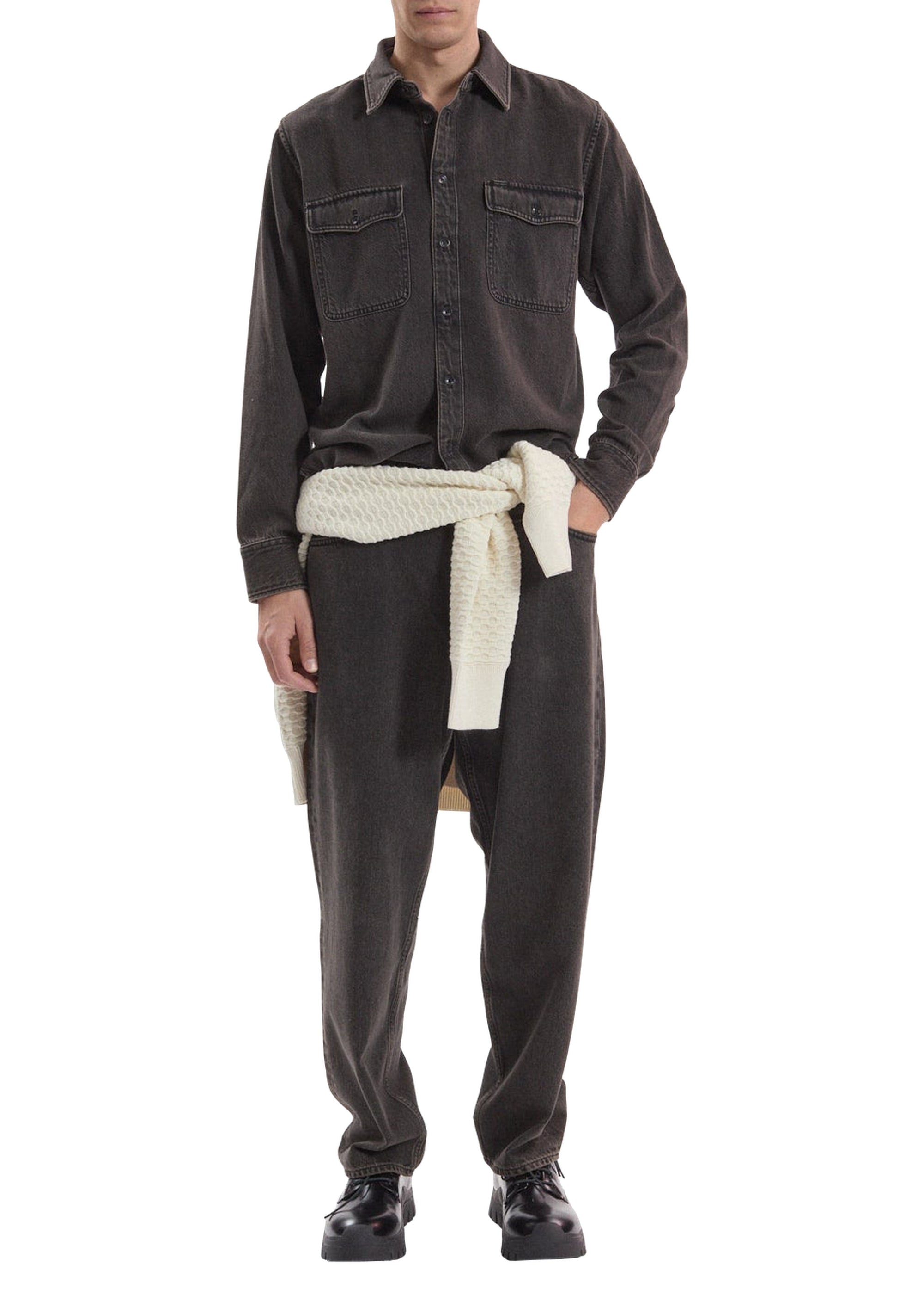 Chemise Cpo en denim - Marron & Noir