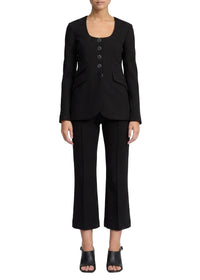 Roslyn round-neck blazer - Black