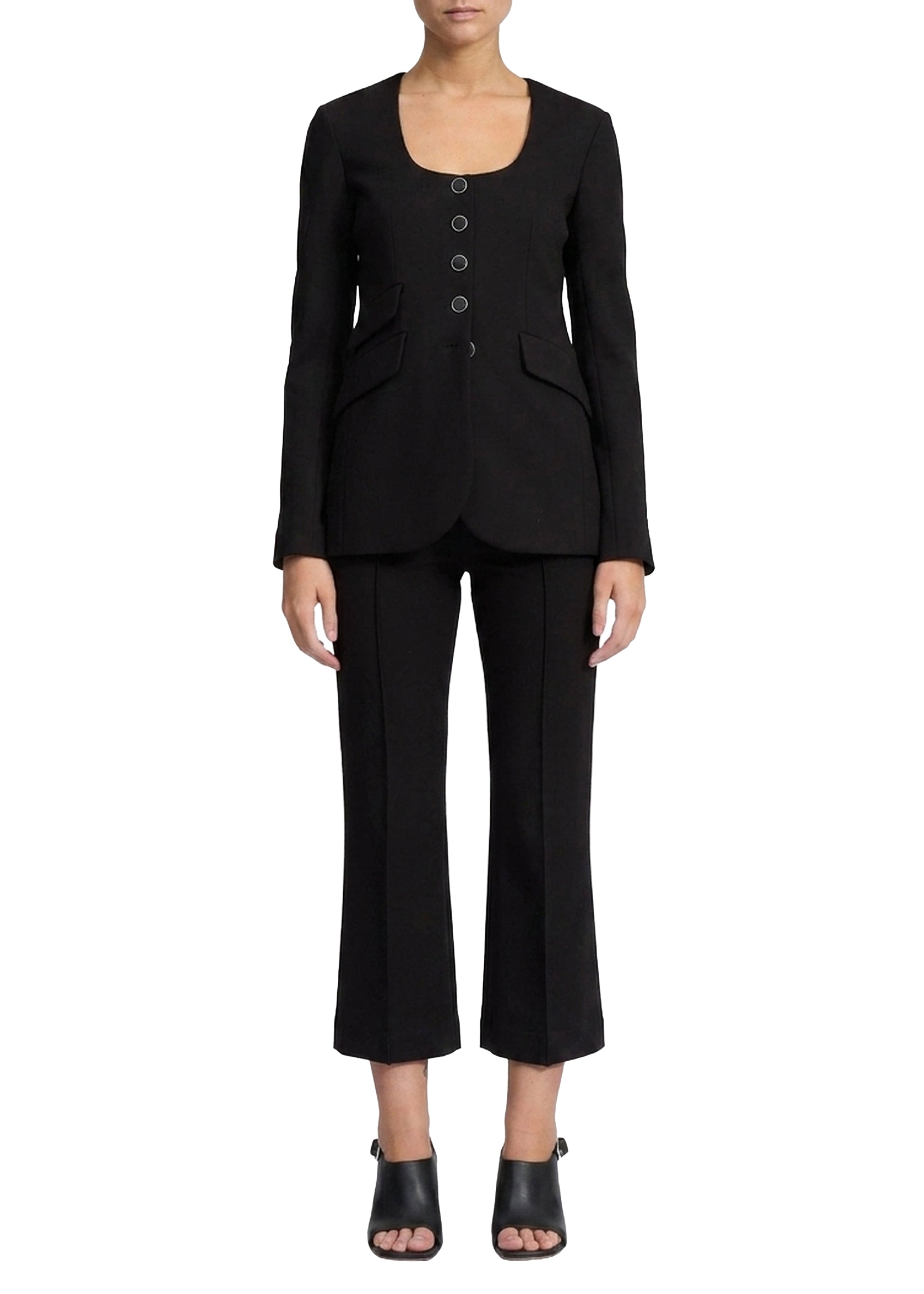 Roslyn round-neck blazer - Black