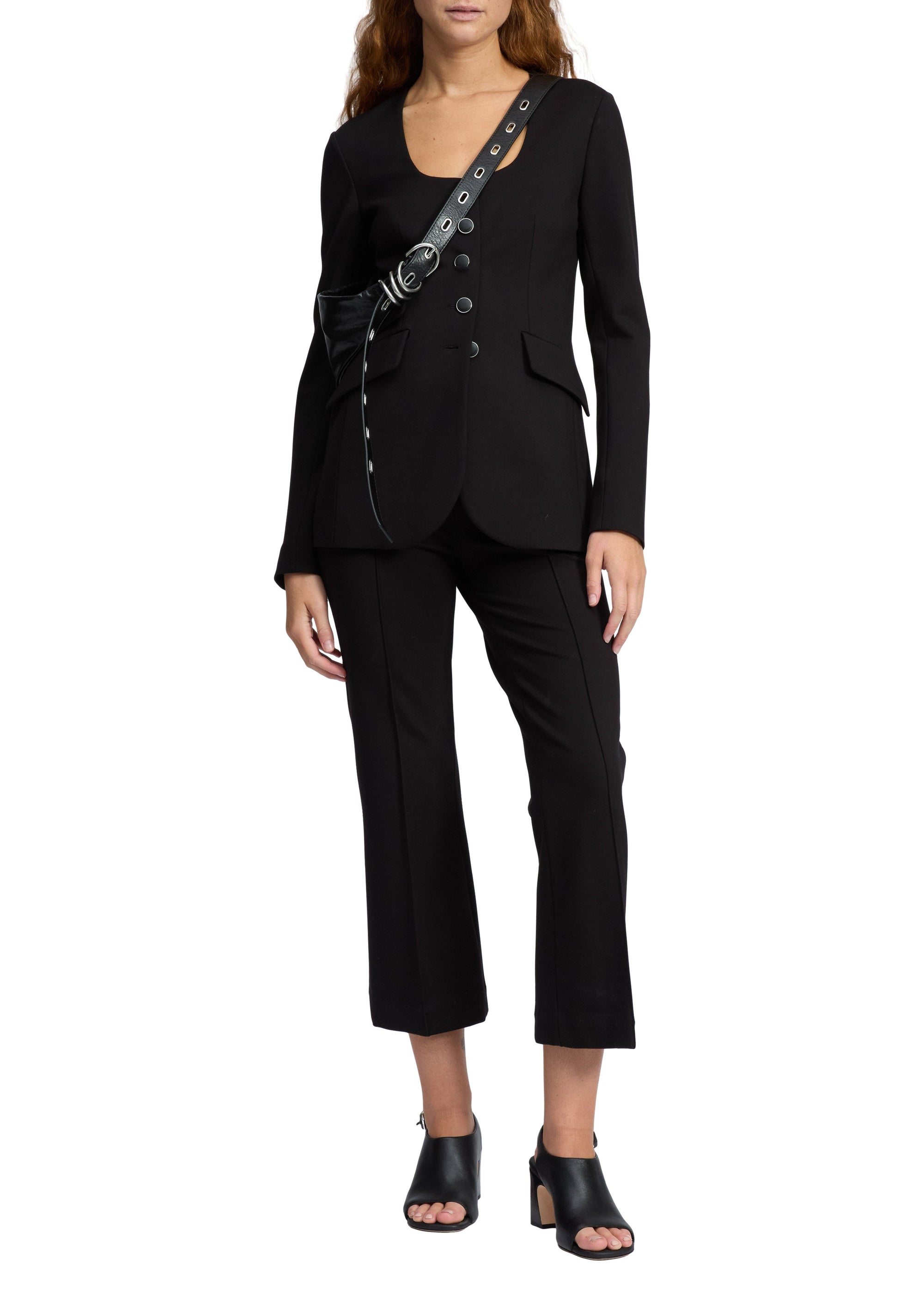 Blazer à col rond Roslyn - Noir
