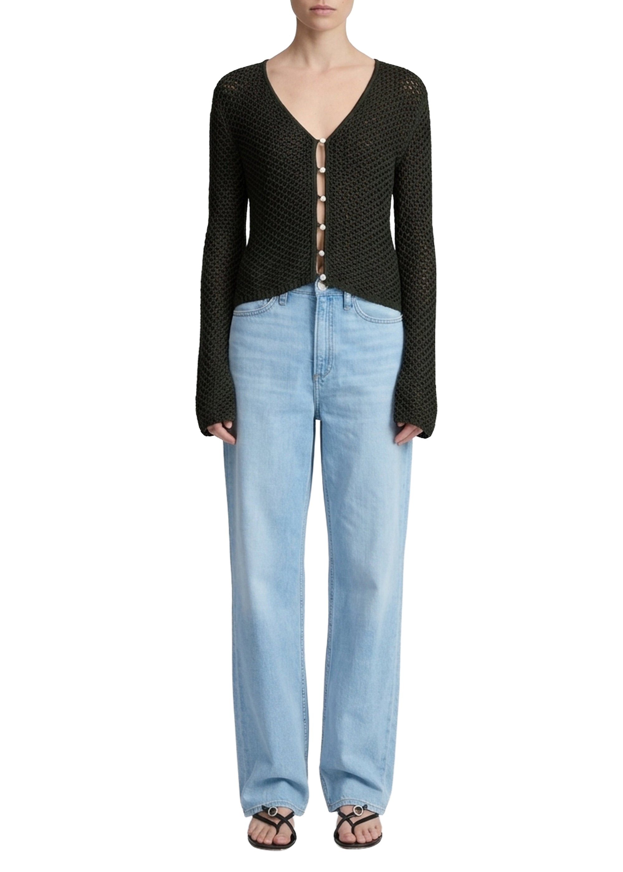 Cardigan ajouré Ellie Vee - Noir