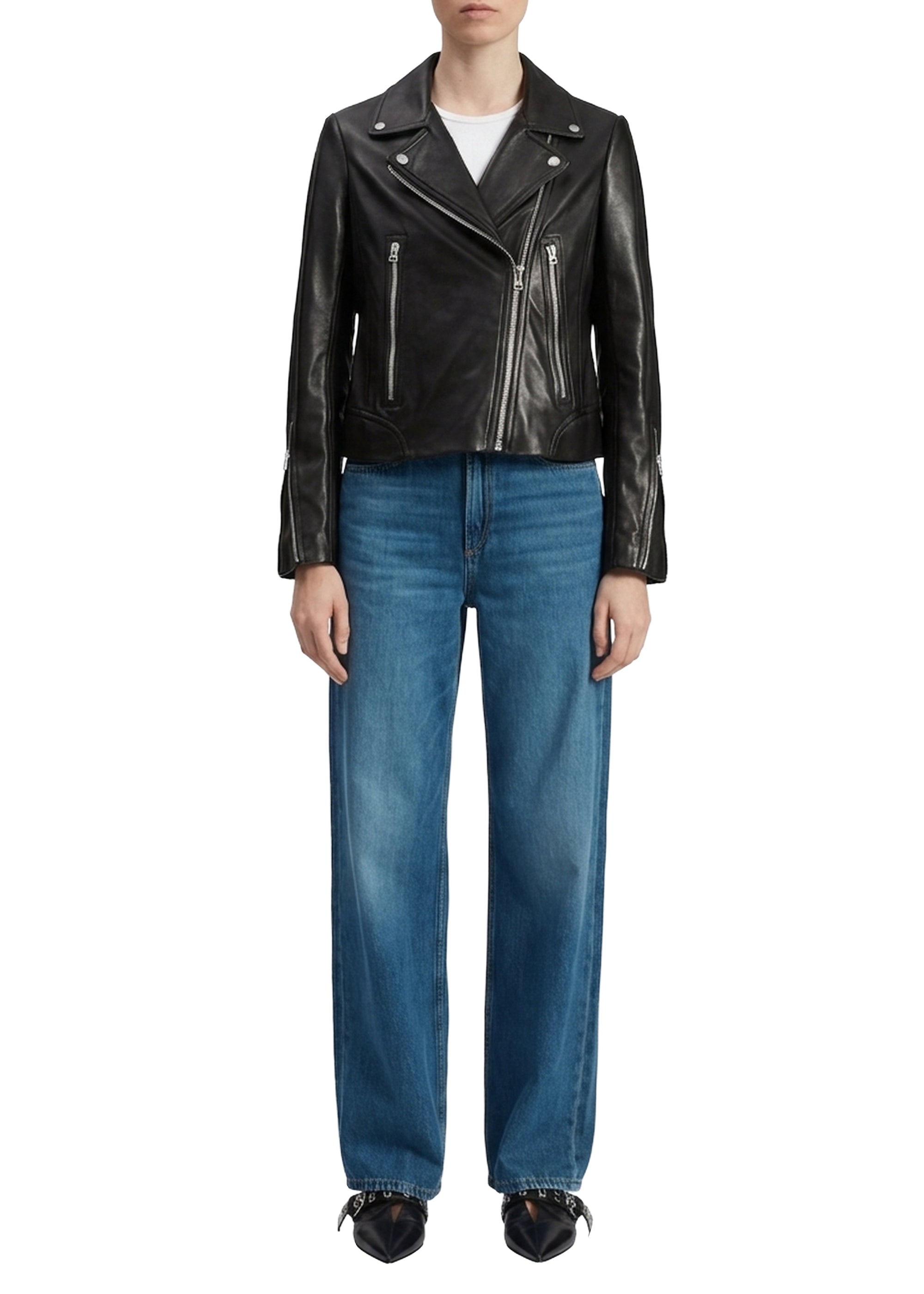 Veste Mack en cuir - Noir