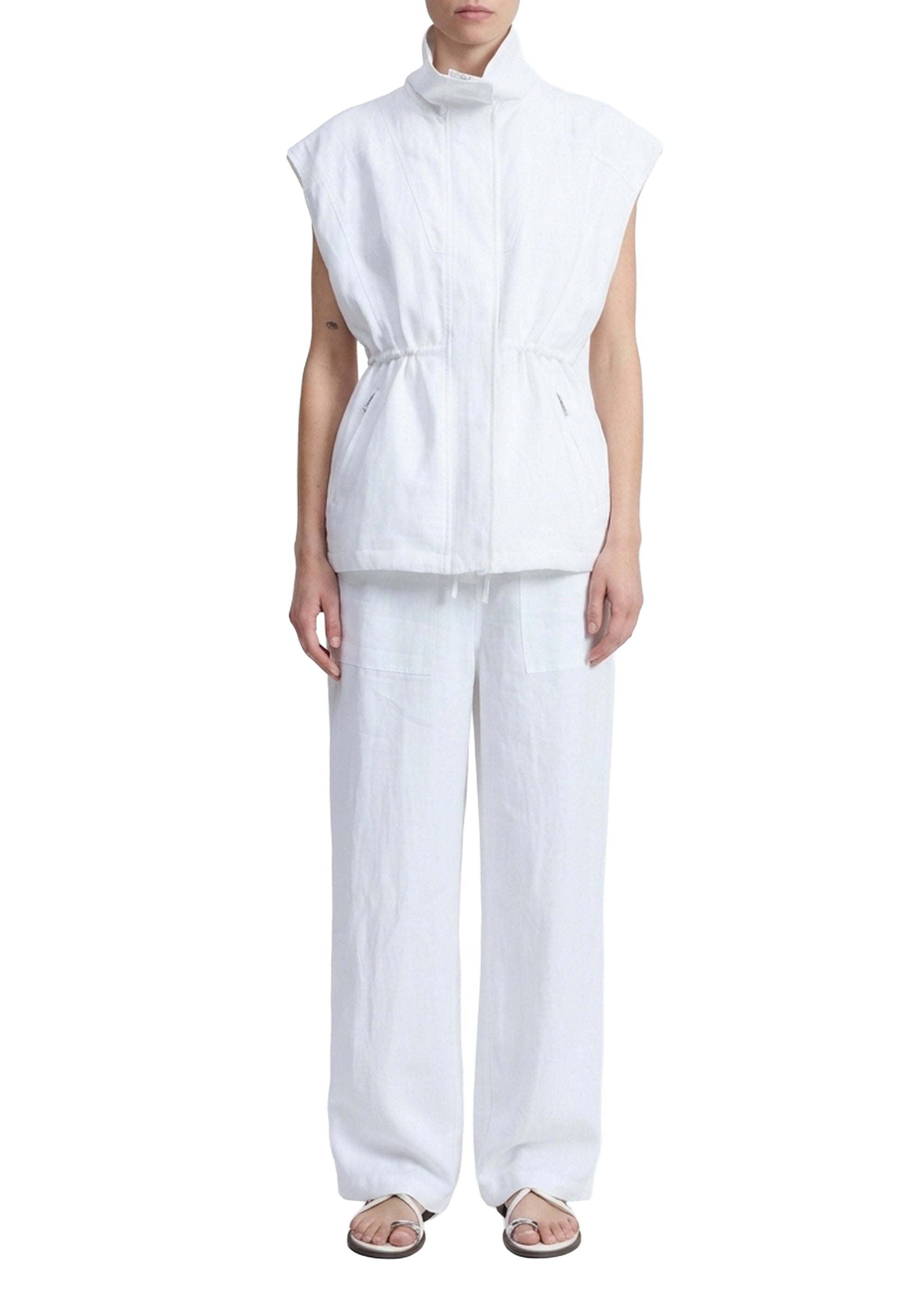 Veste cintrée sans manches Monica - Blanc