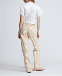 Blouse drapée Gretchen en coton - Blanc