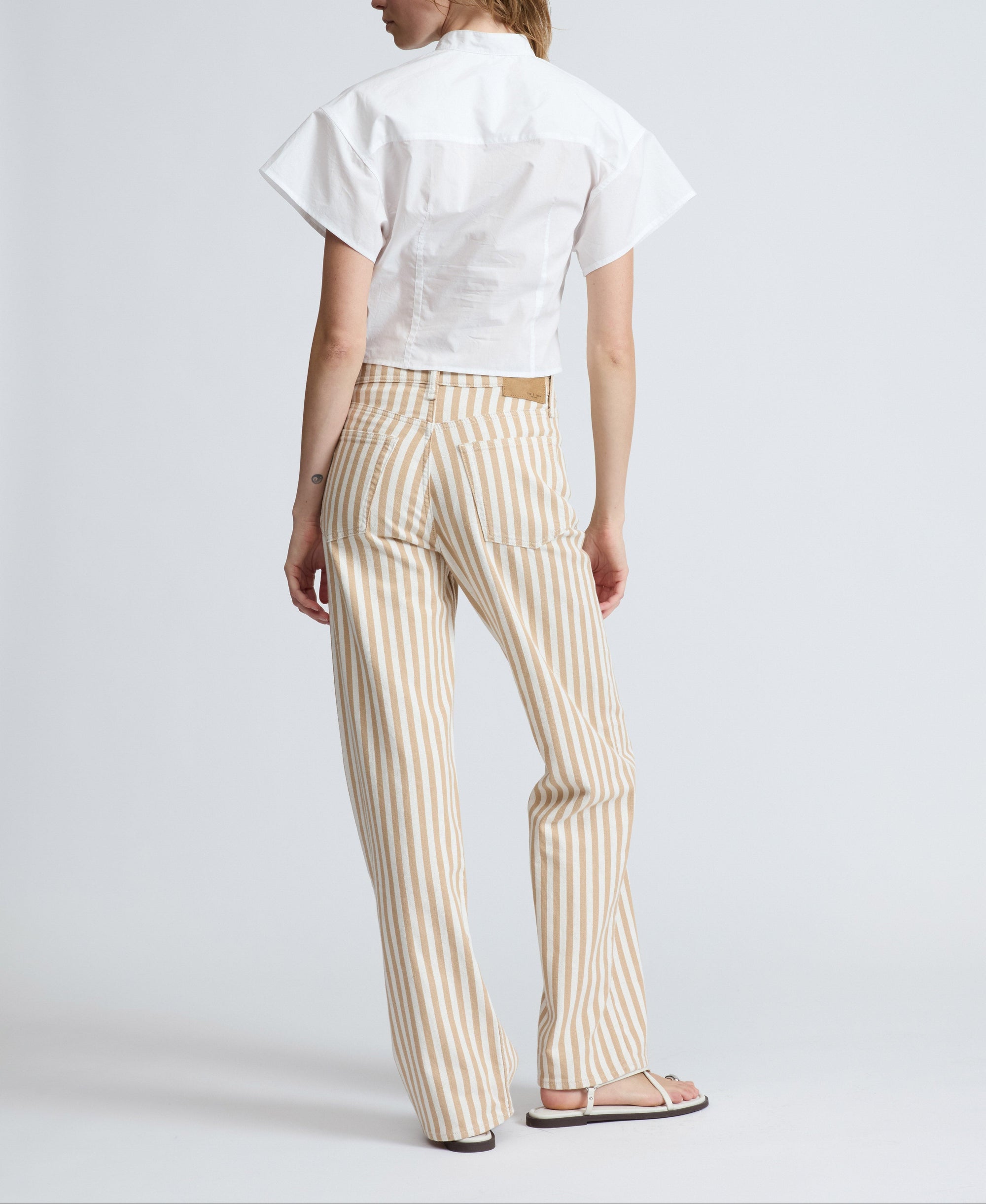 Blouse drapée Gretchen en coton - Blanc