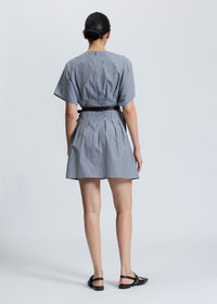 Robe courte à rayures Maddie en coton - Noir & Blanc