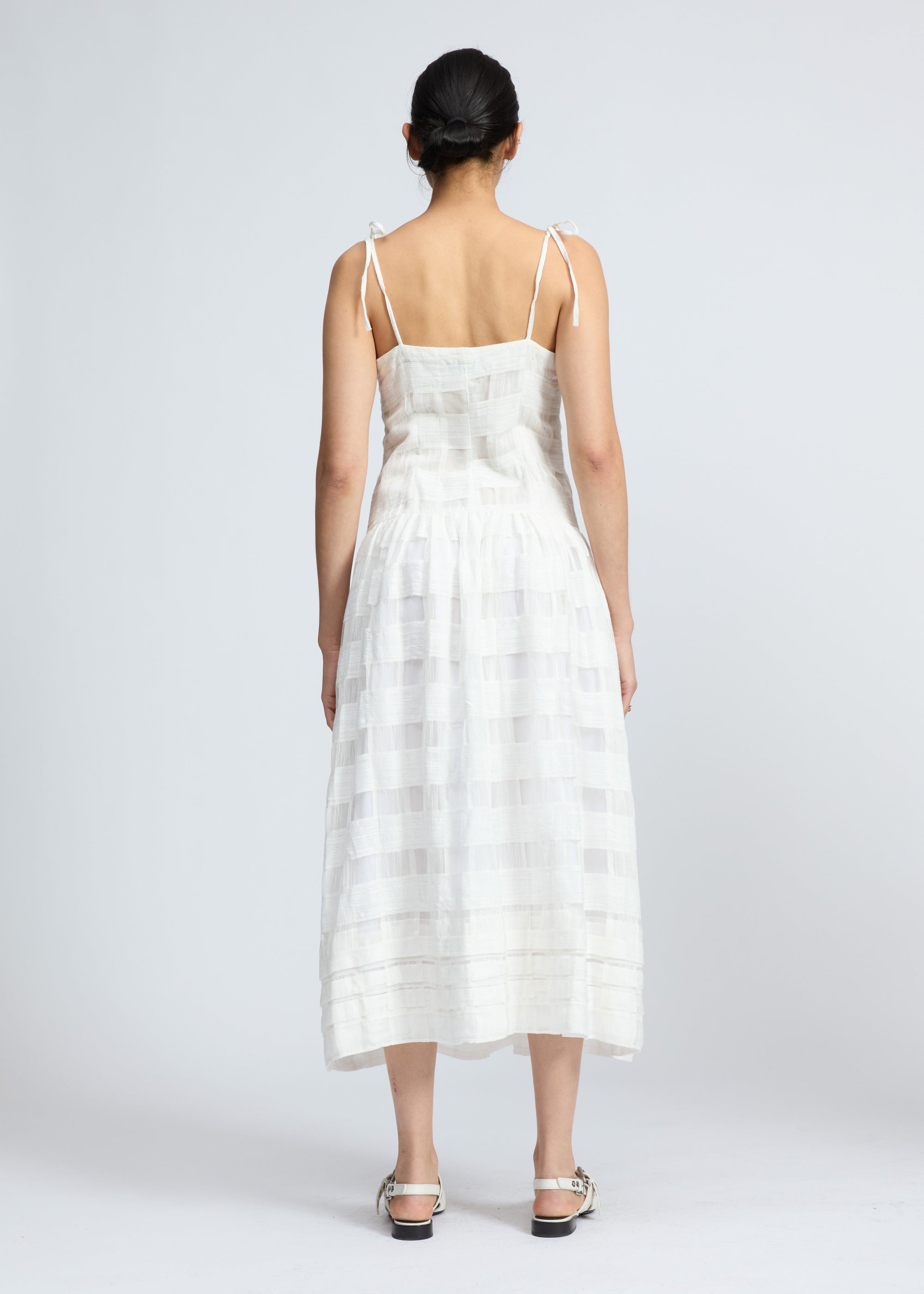 Robe midi Presley en coton - Blanc