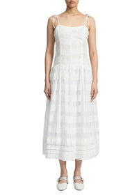 Robe midi Presley en coton - Blanc