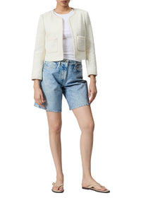 Veste courte Cheyenne en tweed - Blanc