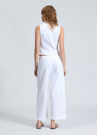 Pantalon Banks en lin mélangé - Blanc