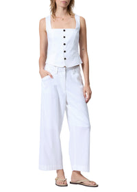 Pantalon Banks en lin mélangé - Blanc