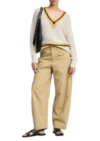 Pantalon barrel Renata en coton - Beige