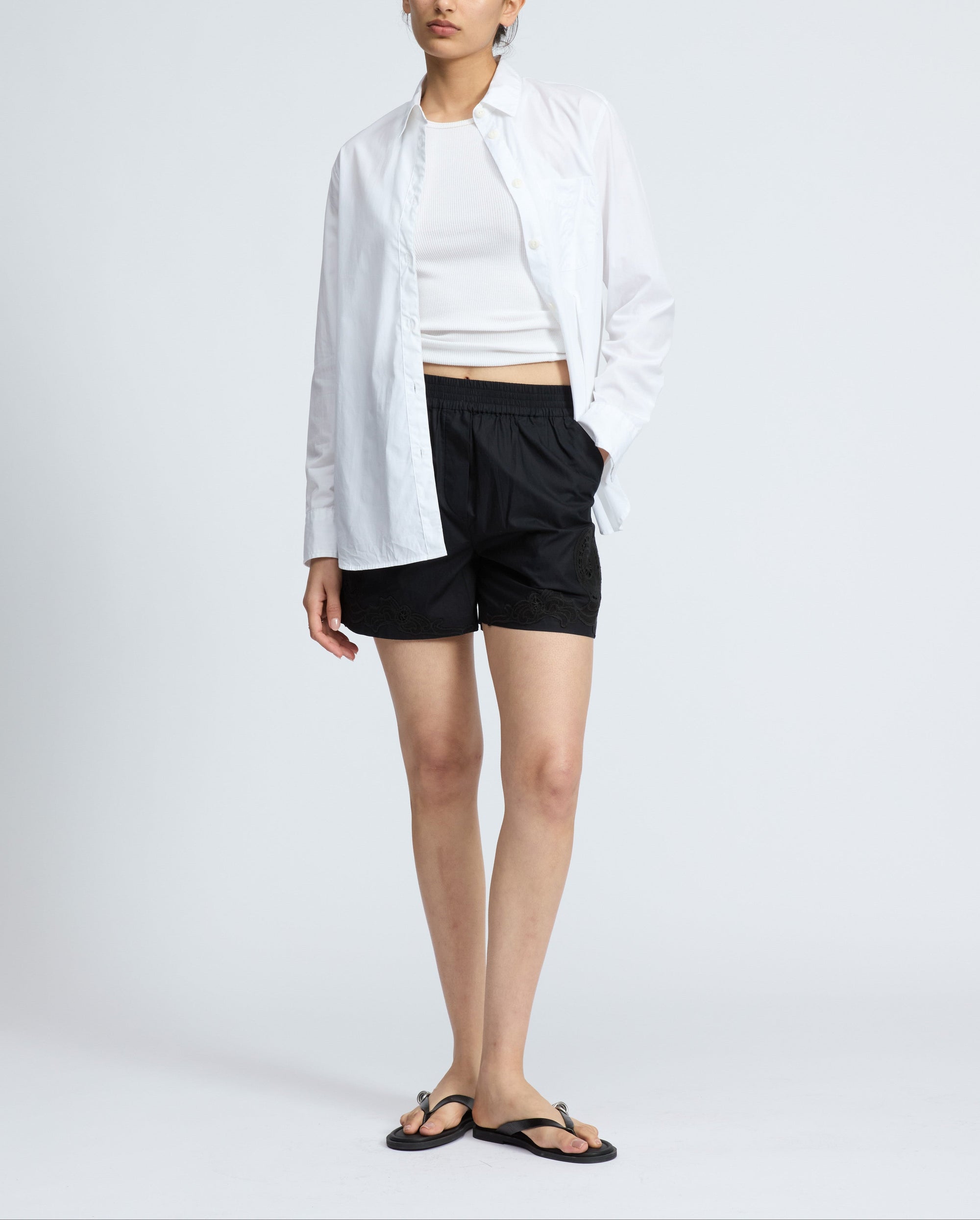 Short Emma en coton - Noir