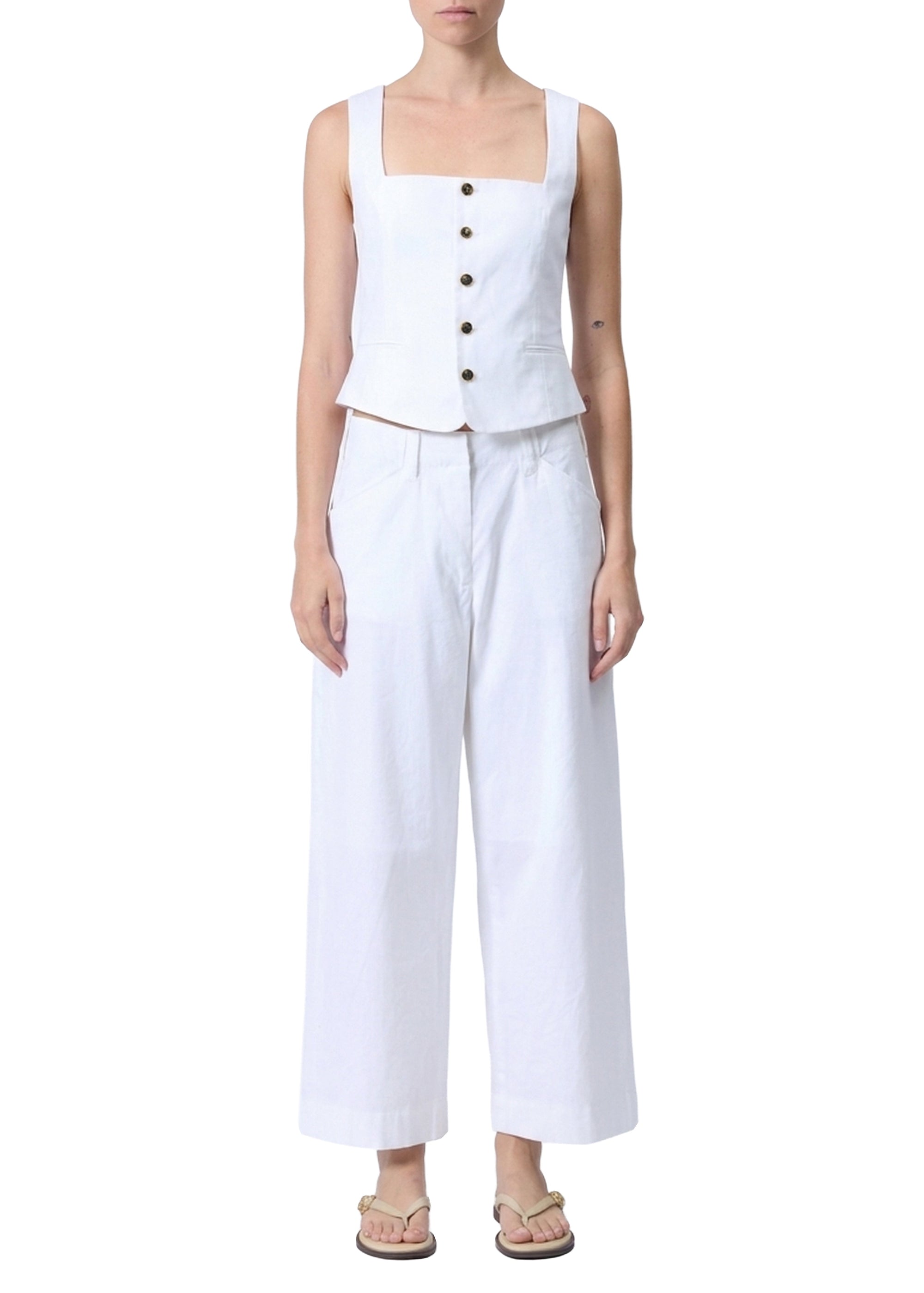 Banks trousers in a linen blend - White
