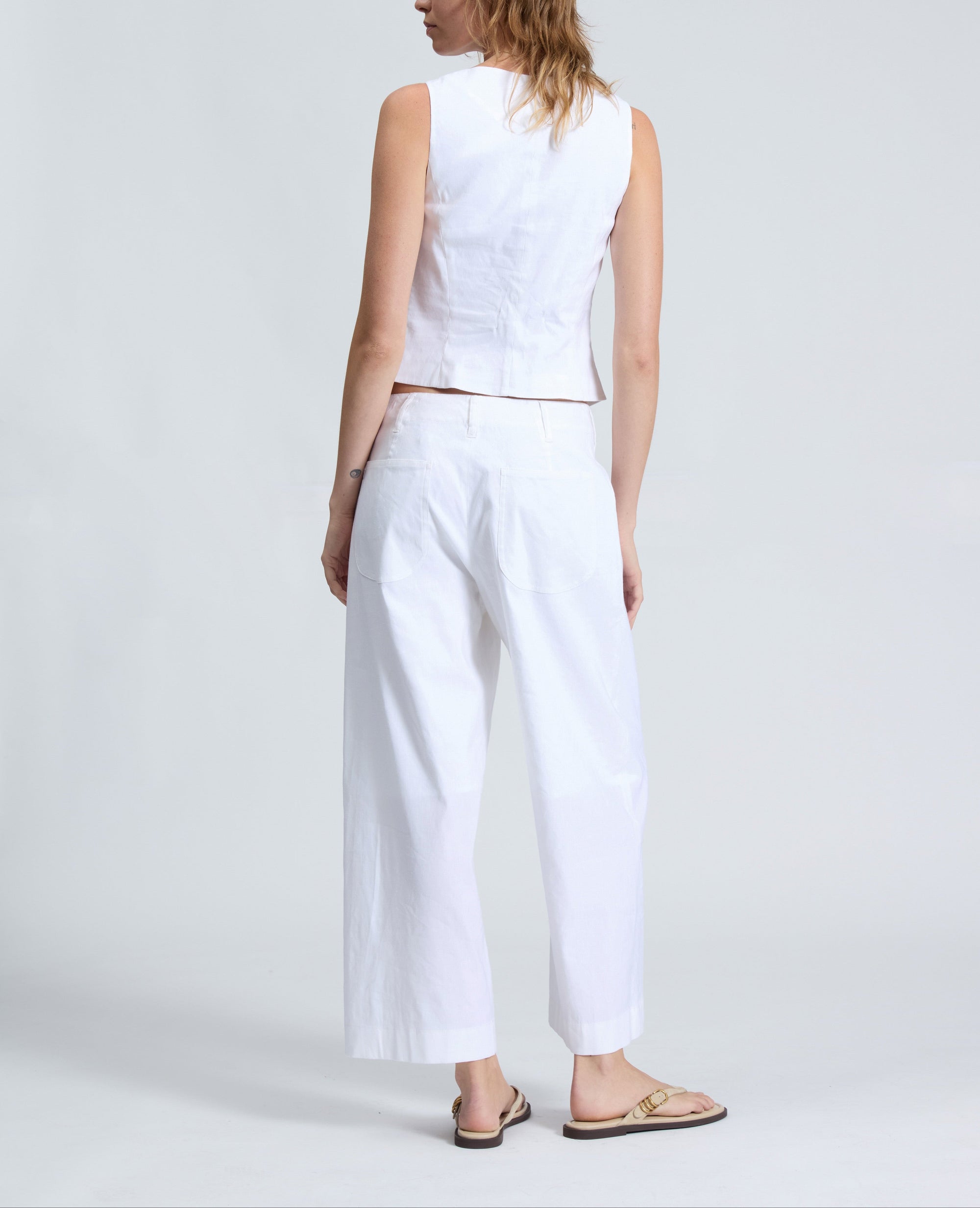 Débardeur Mariana en lin - Blanc