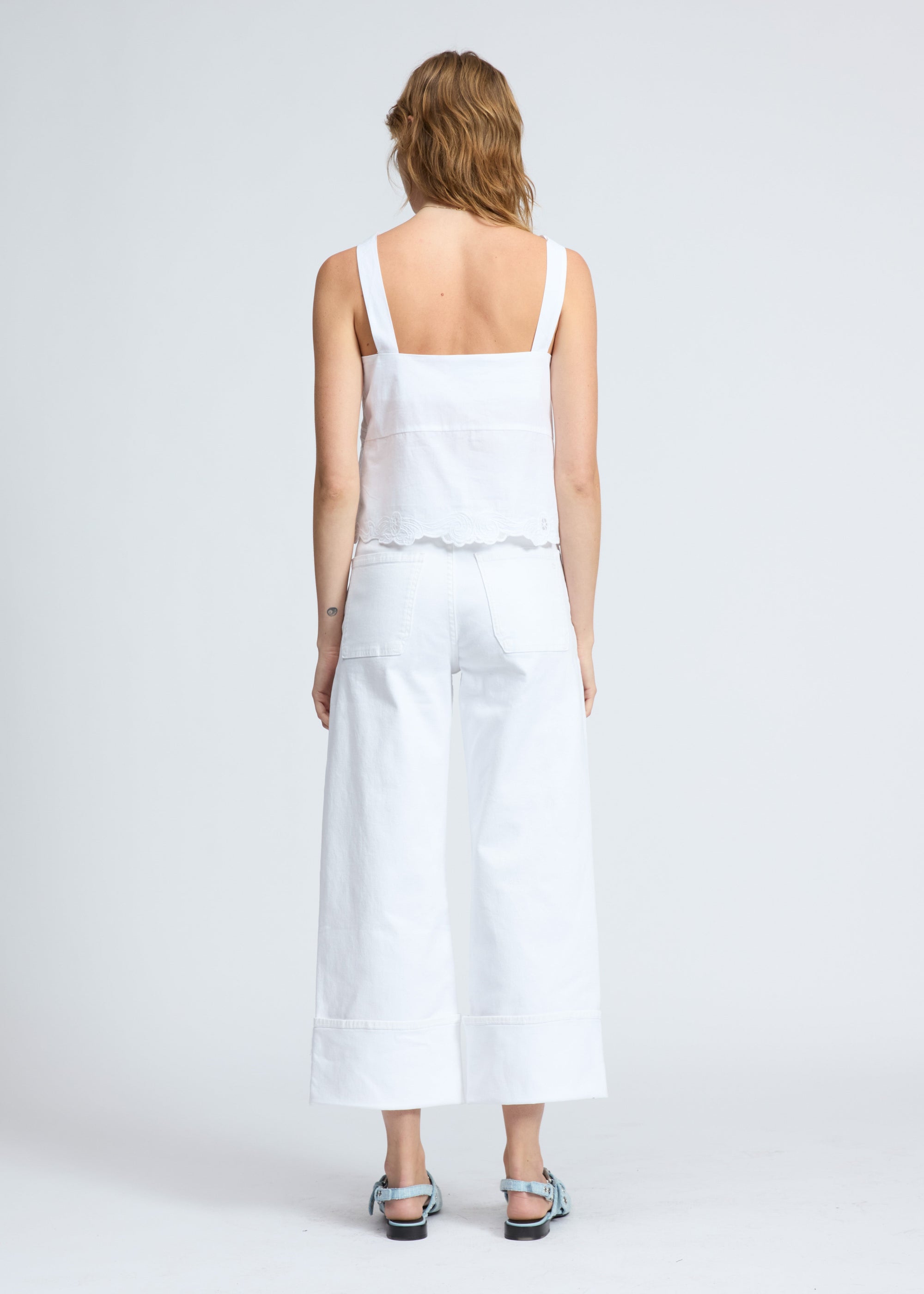Blouse à bretelles Clem en coton - Blanc