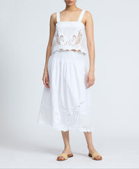 Blouse à bretelles Clem en coton - Blanc