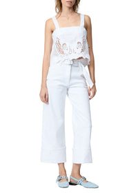 Blouse à bretelles Clem en coton - Blanc