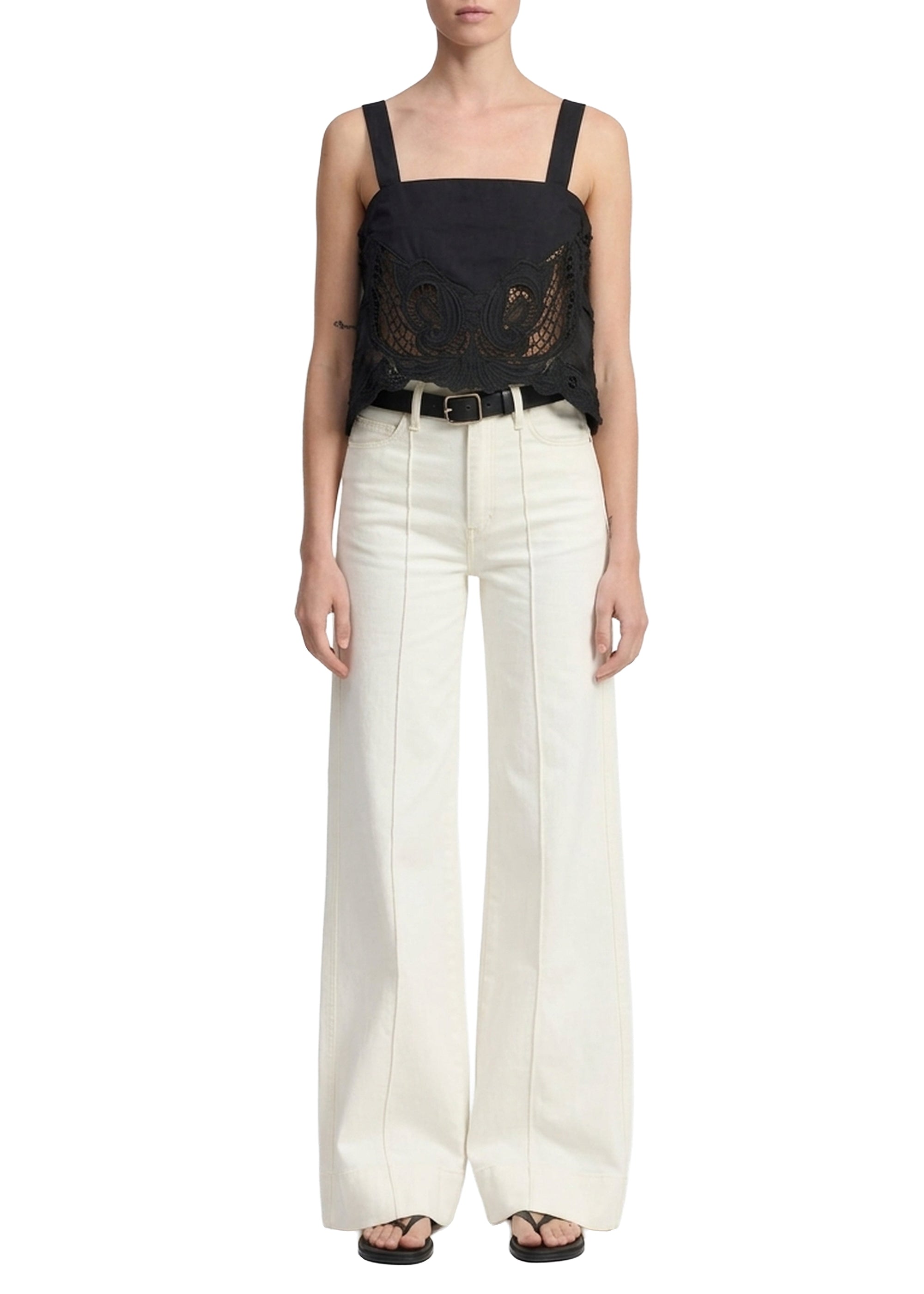 Blouse à bretelles Clem en coton - Noir