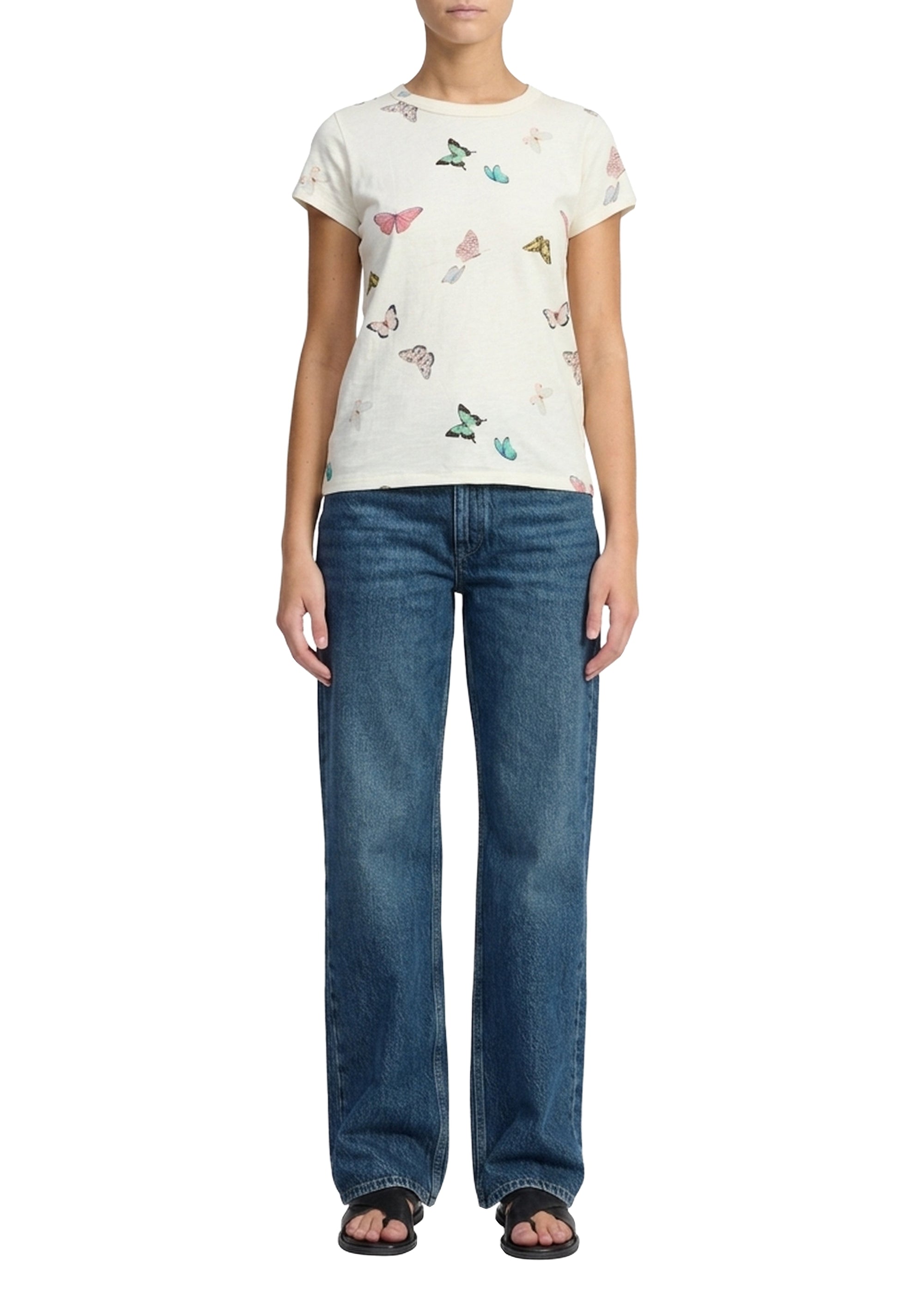 T-shirt All Over Ozzy Butterfly en coton - Ivoire