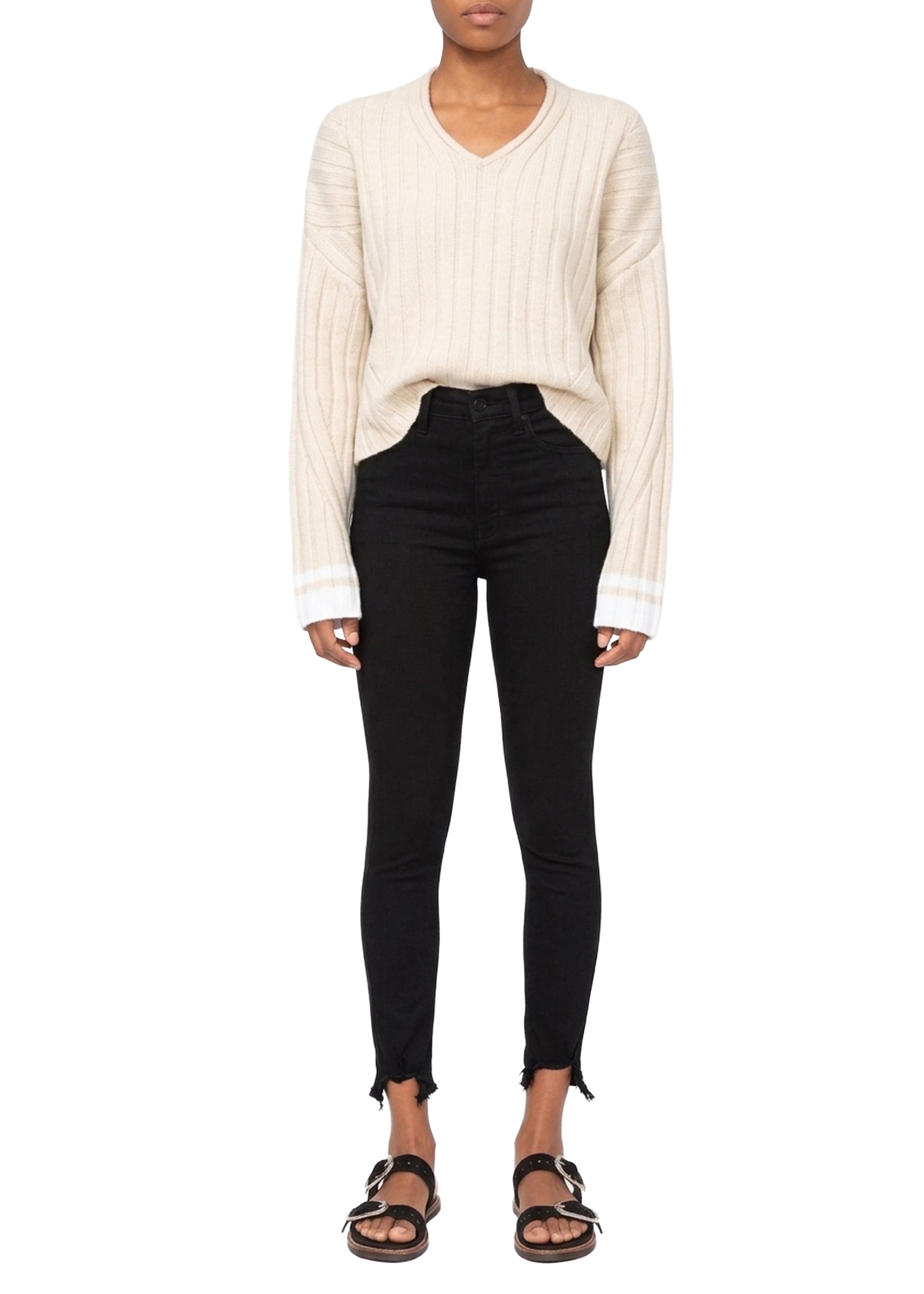 Pantalon slim Nina en denim - Noir