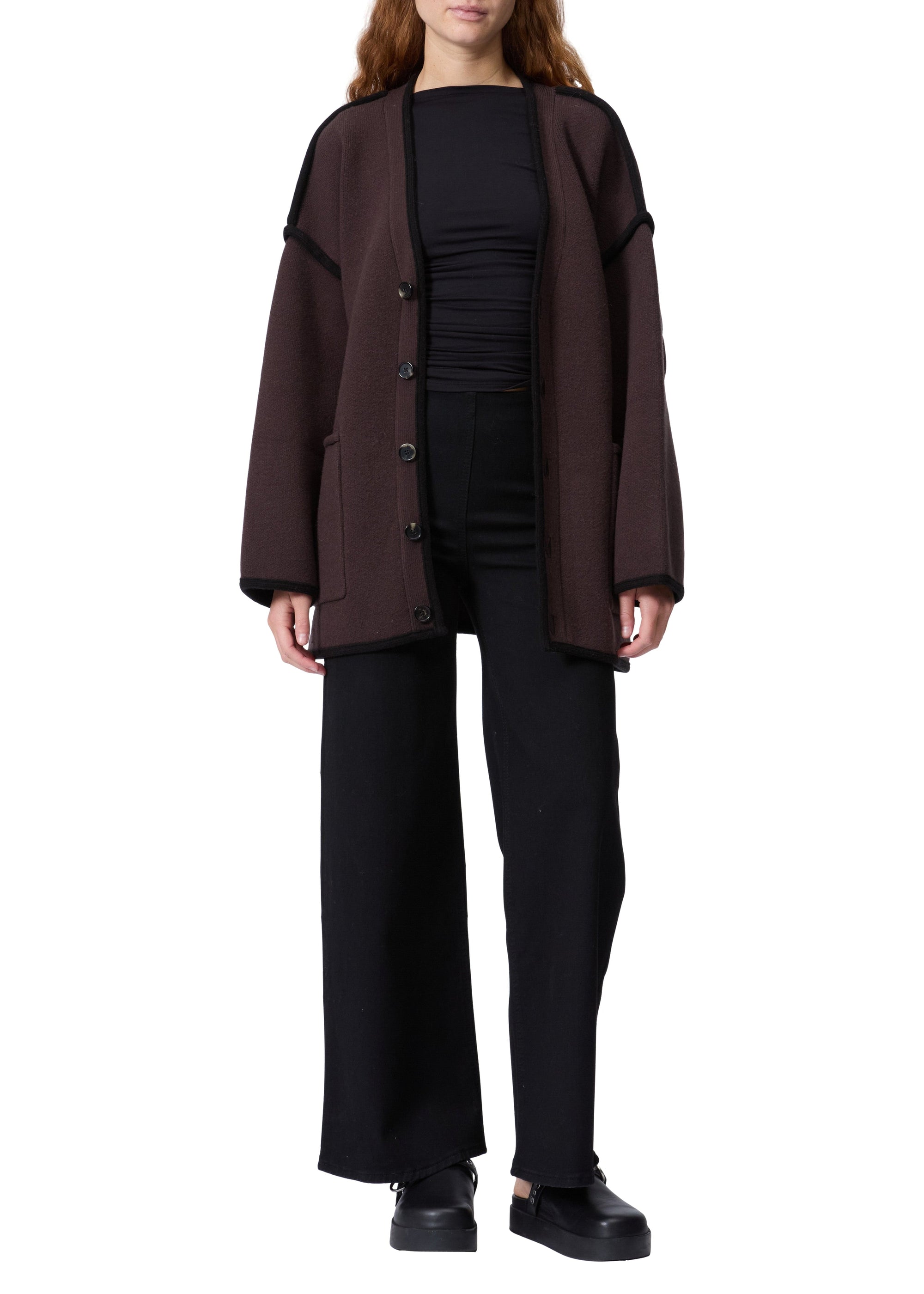 Pantalon taille haute Sofie en coton - Noir