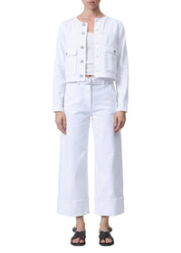 Andi wide-leg denim trousers - White