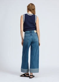 Pantalon wide leg Sofie en denim - Atlantic