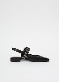 Slingbacks Astra en cuir - Noir