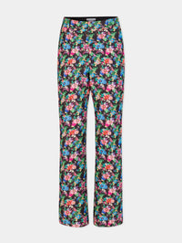 Black Mecanic Flower Pantalon - Black Mecanic Flower