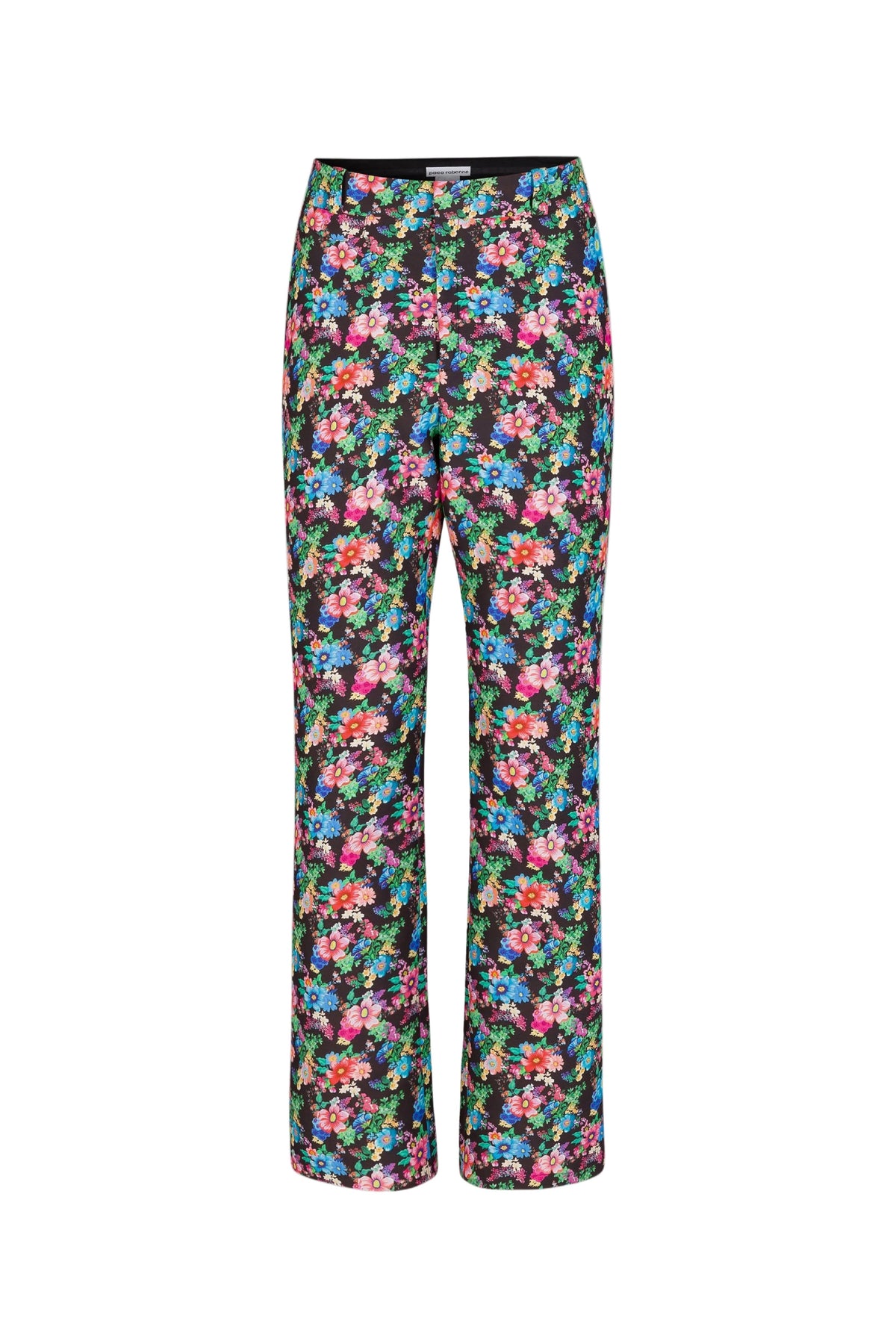 ZZNOSTOCK_Black Mecanic Flower Pantalon - Black Mecanic Flower
