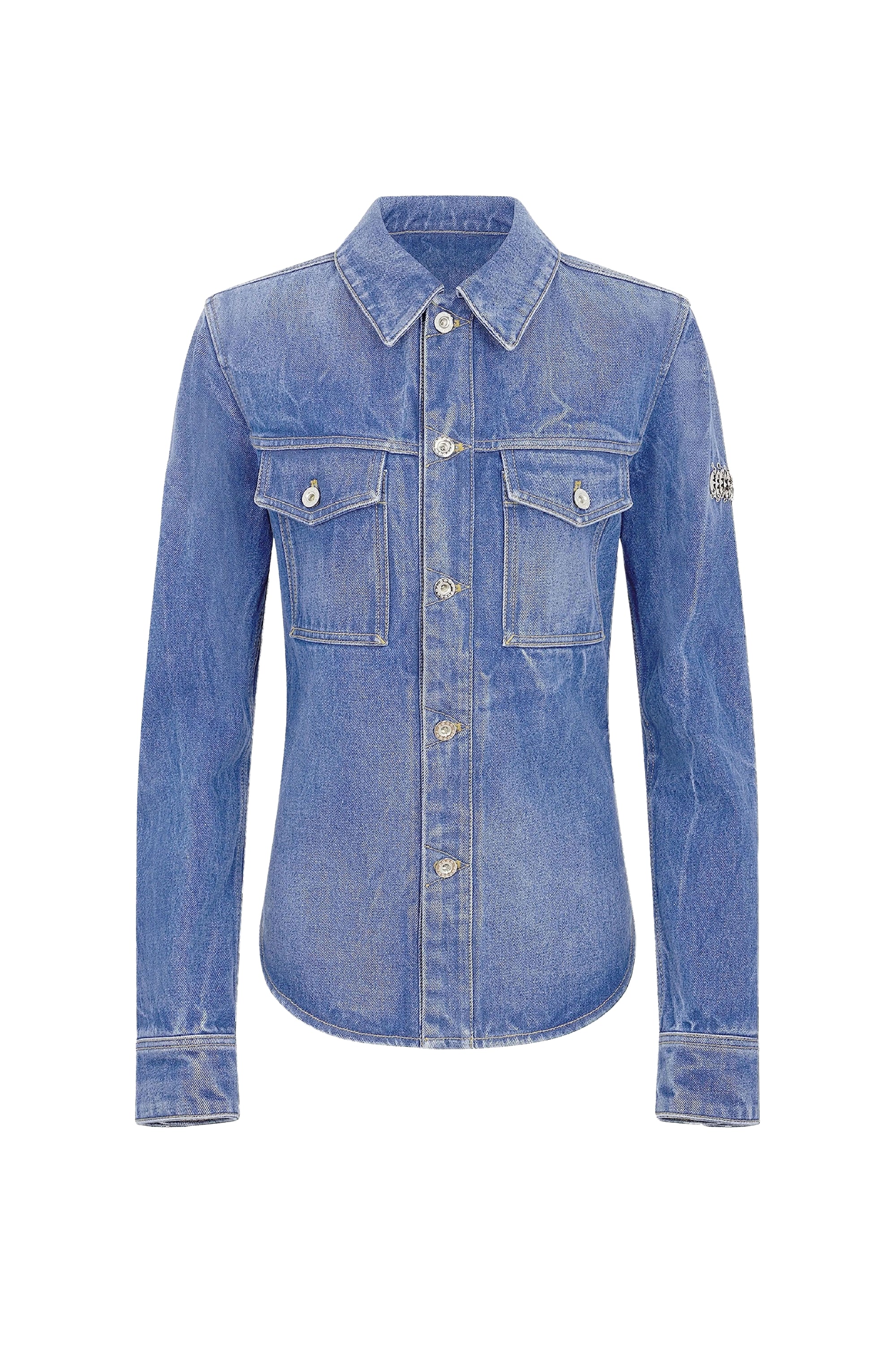 1969 shirt with denim sequins - Denim Stone