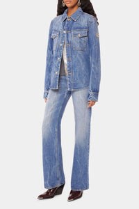 1969 shirt with denim sequins - Denim Stone