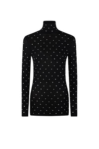 Blouse seconde peau à col roulé - Black
