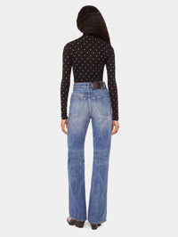 Jersey turtleneck top - Black