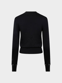 Jumper with metallic details in wool and silk - Black