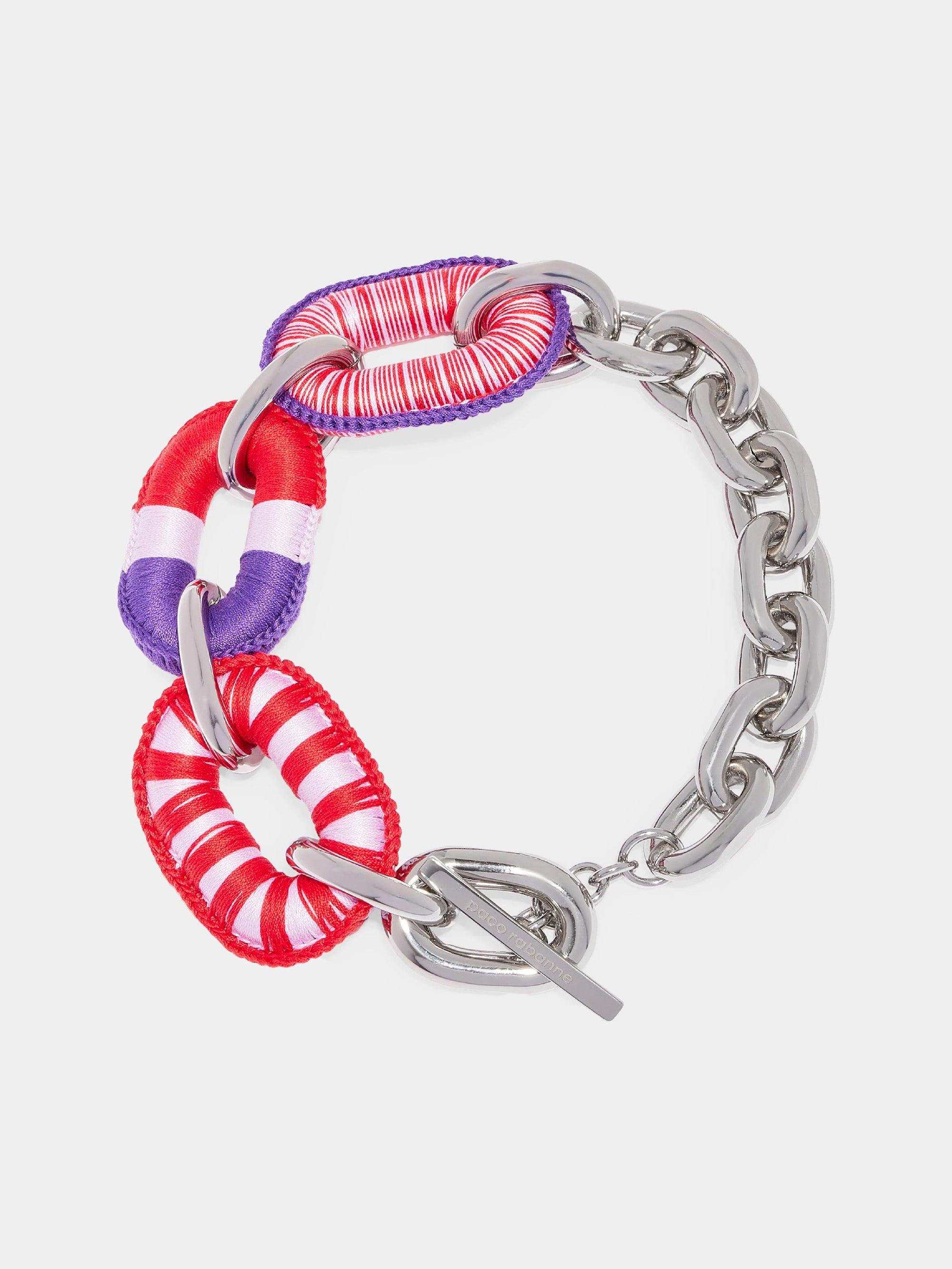 Silver & Red Purple Collier - Silver & Red Purple
