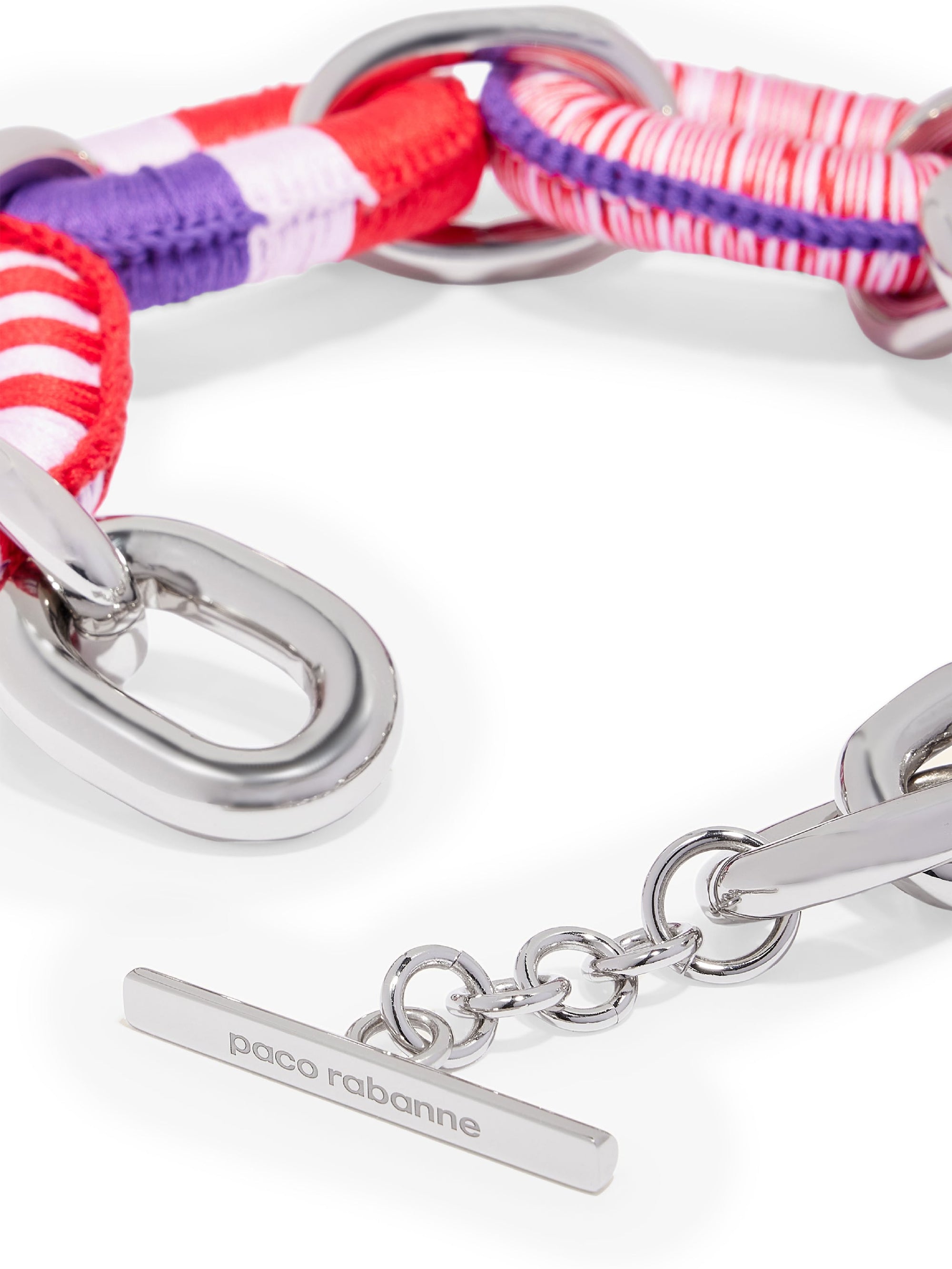 Silver & Red Purple Collier - Silver & Red Purple