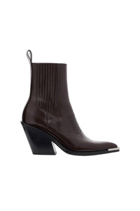Chelsea boots with leather heels - Burgundy
