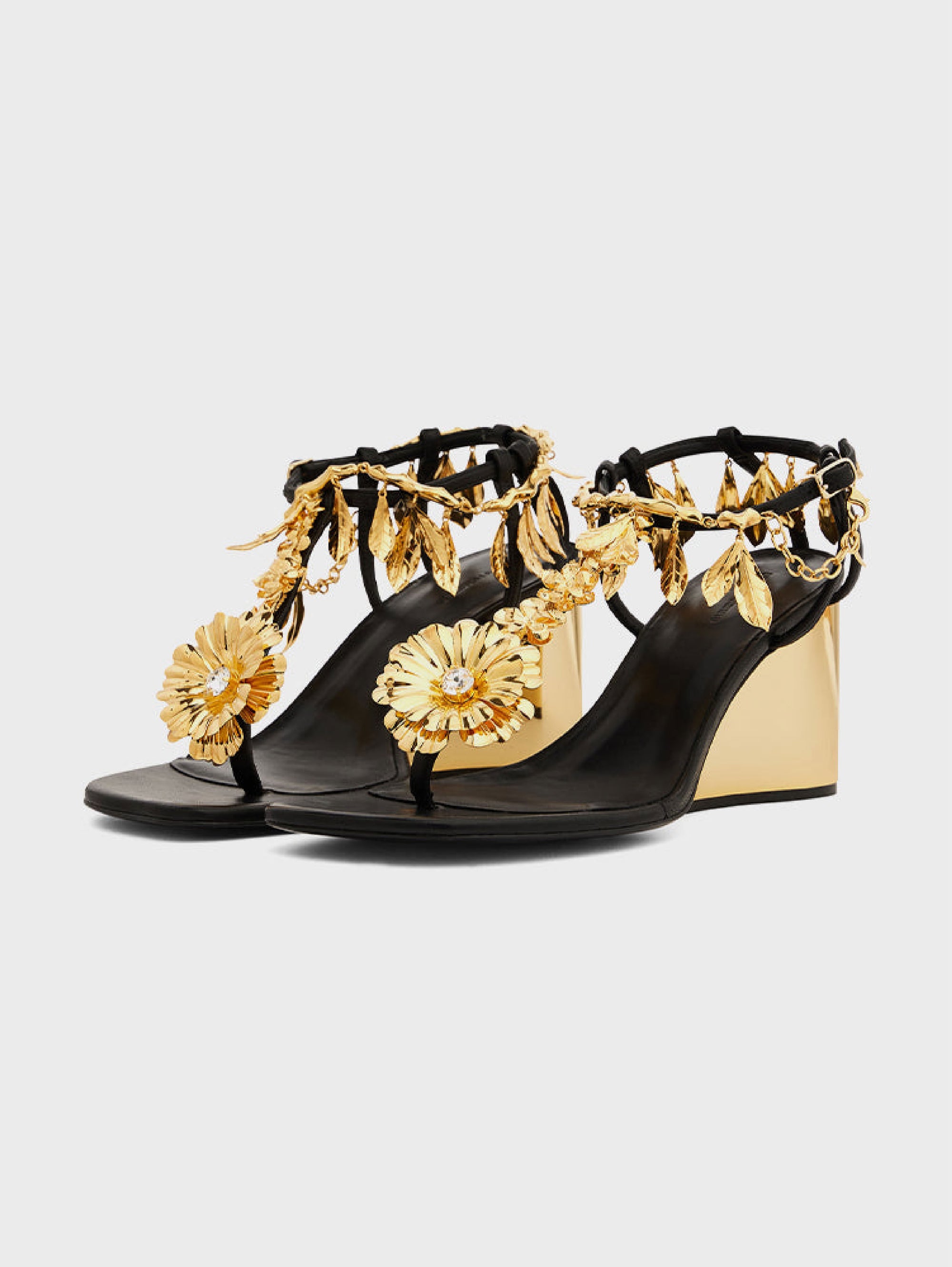 Leather heeled sandals - Black