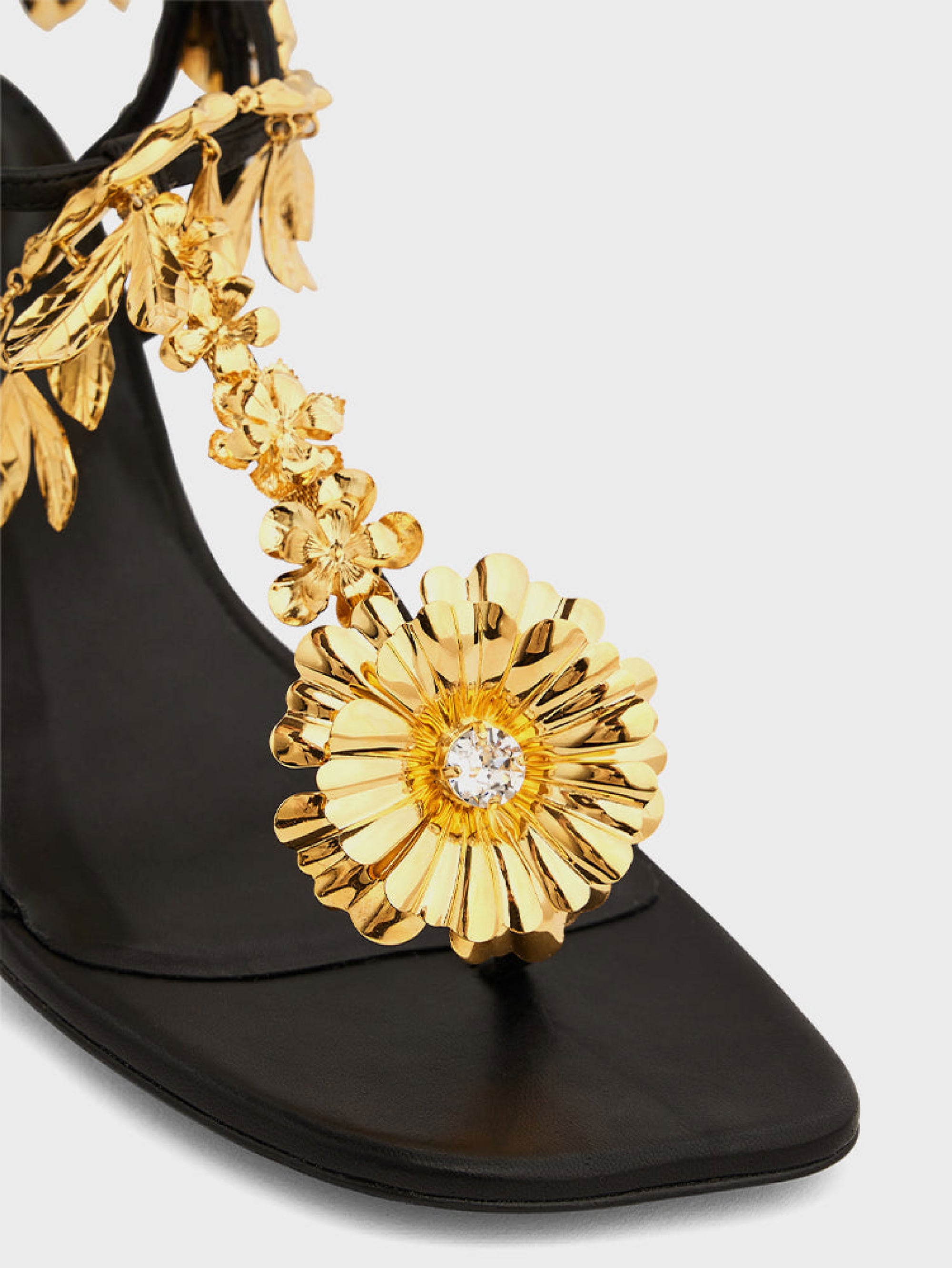 Leather heeled sandals - Black