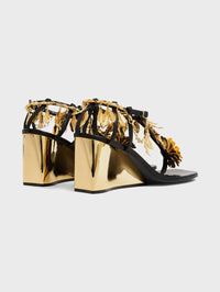 Leather heeled sandals - Black