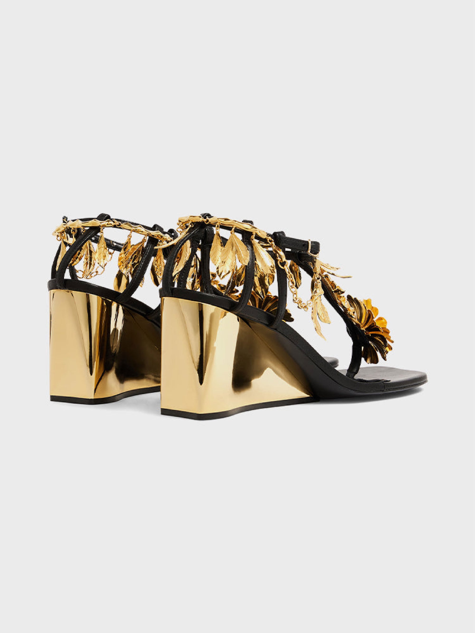 Leather heeled sandals - Black