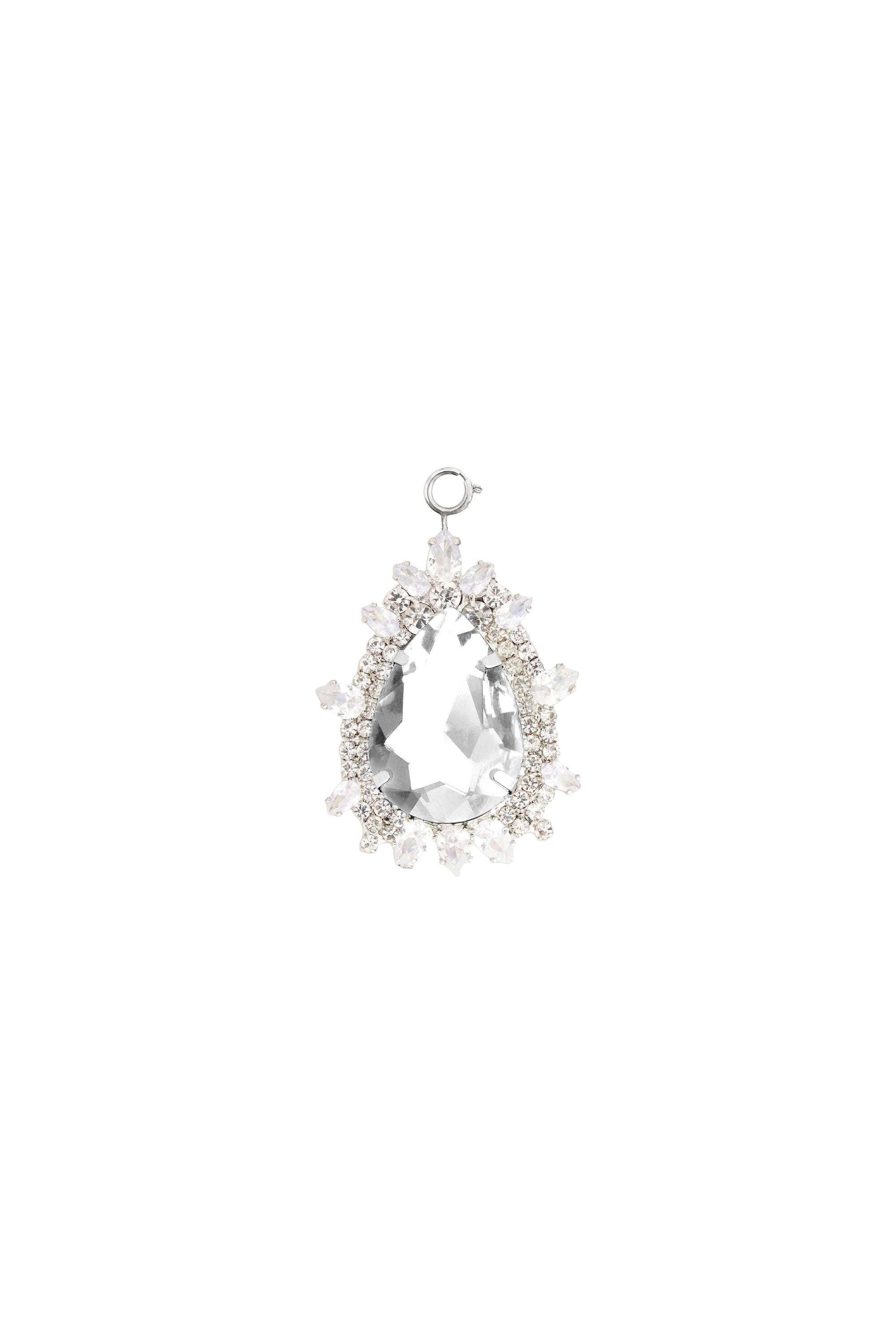 Pendentif goutte avec cristal en laiton - Crystal & Silver
