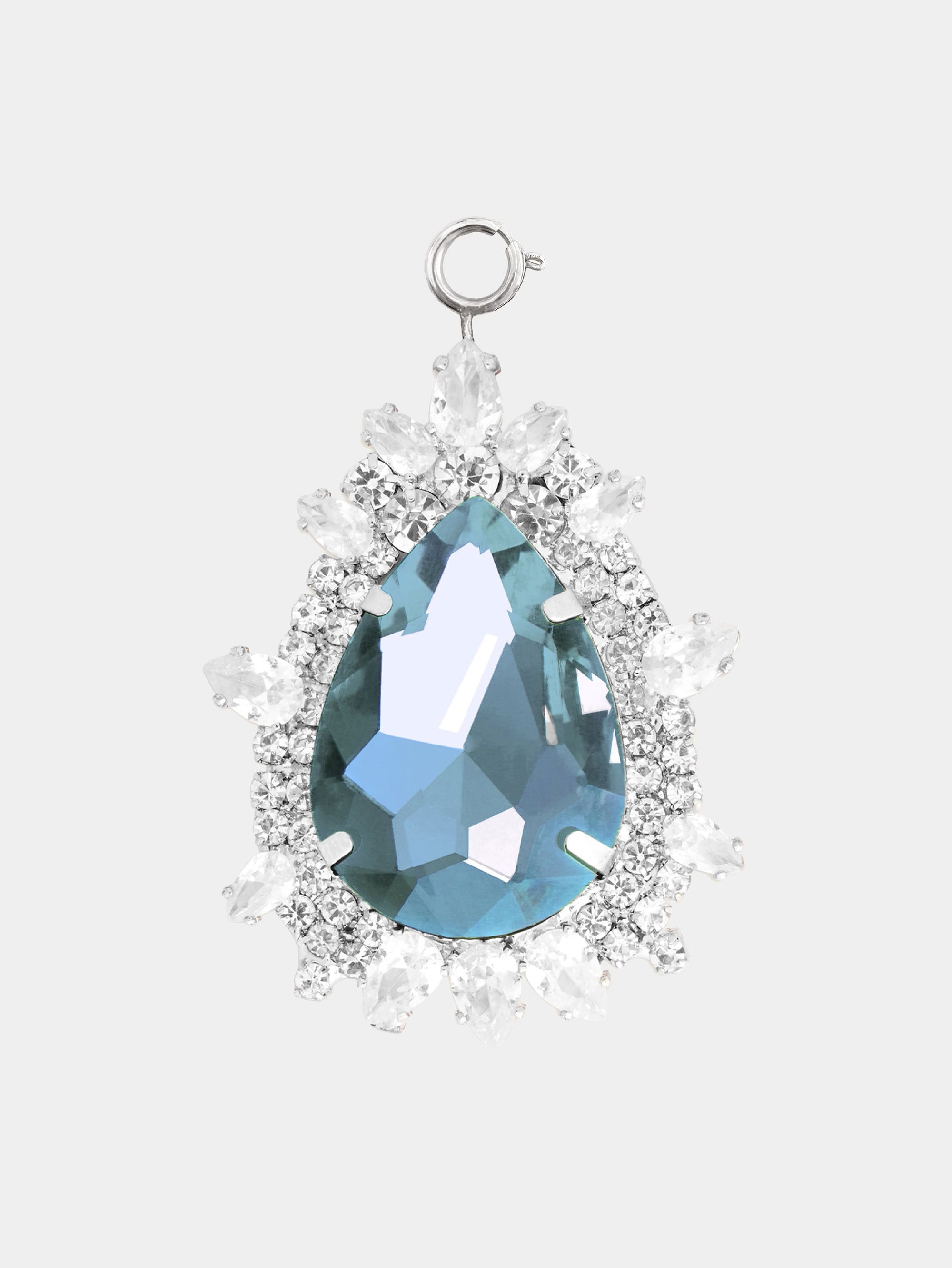 Pendentif goutte avec cristal en laiton - Crystal & Silver
