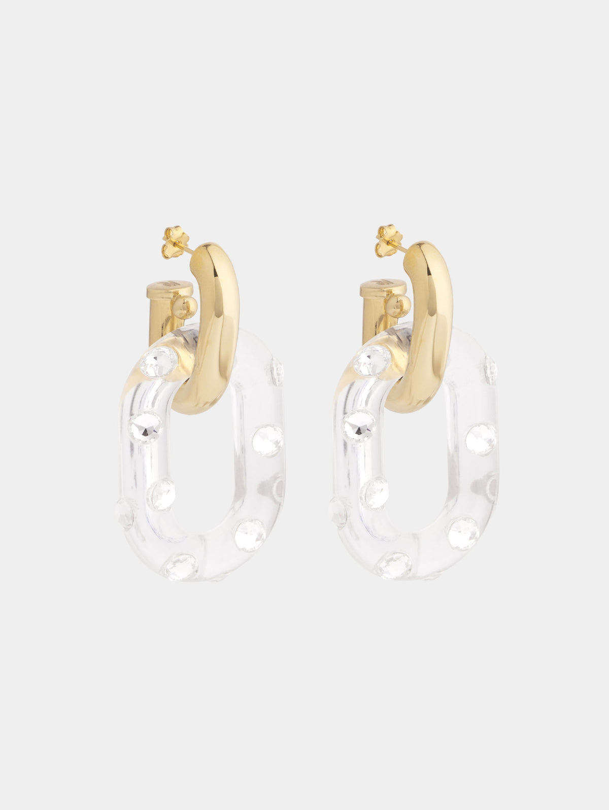 ZZNOSTOCK_Gold & Crystal Boucles d’oreilles - Gold & Crystal