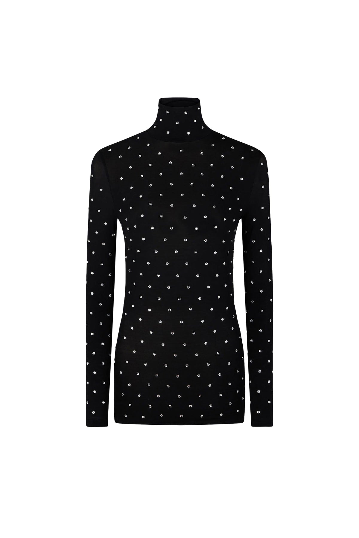T-shirt à manches longues avec strass - Black