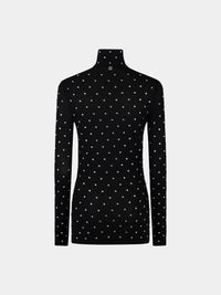 T-shirt à manches longues avec strass - Black