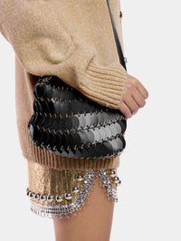 Sac Paco à bandoulière en cuir - Black