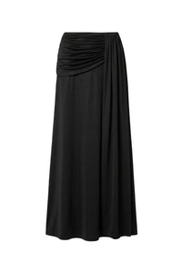 Silky draped maxi skirt - Black